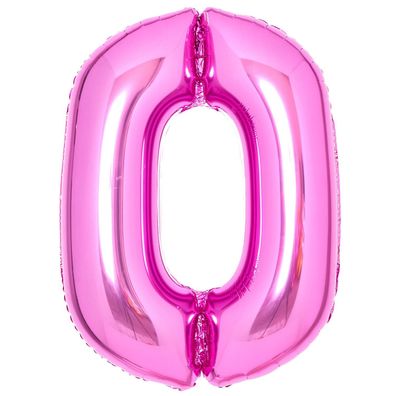 AMSCAN 9914040 Folienballon XL Zahl 0 - 63 cm, pink