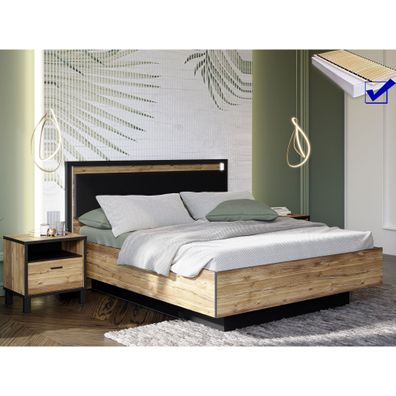 Jugendzimmer Hailey 13 Alpine Picea 3-teilig Lattenrost Bett LED