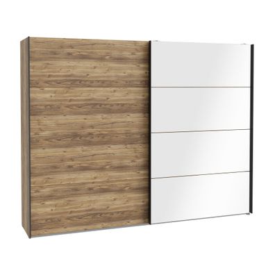 Schwebetürenschrank Hailey 2 Alpine Picea 270x211x63 cm LED