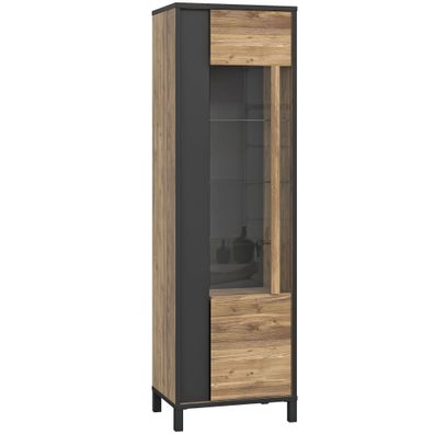 Vitrine Hailey 10 Alpine Picea 60x194x42 cm Wohnzimmer Glasvitrine LED