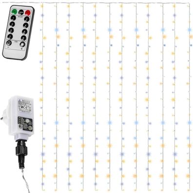 Voltronic LED Lichtervorhang, innen und außen, IP44, Fernbedienung, Größen- und Fa