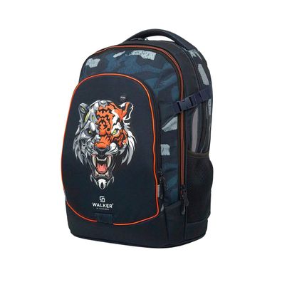 walker® 42013-292 Schulrucksack Fame - Cyber Tiger anthracite