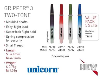 Unicorn Gripper 3 TWO-TONE Shaft M / Rot | Dartpfeil Darts Dartspiel Darten Flight