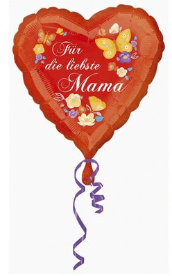 amscan® 3374901 Folienballon Für die liebste Mama - Ø 45 cm