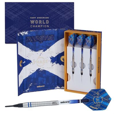 Unicorn Phase 6 World Champion Gary Anderson Soft Dart Presentation Box 18g