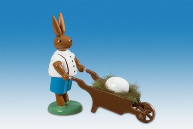 Osterdekoration Osterhase mit Schubkarre und Ei Höhe 7,5cm NEU Osterdeko Osterhas