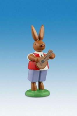 Osterdekoration Osterhase mit Mandoline Höhe 7,5cm NEU Osterdeko Osterhasenfigur