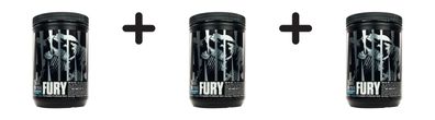 3 x Universal Nutrition Animal Fury (30 serv) Blue Raspberry