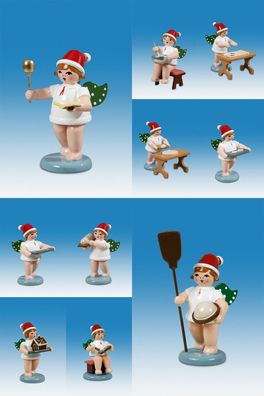 Holzfigur Engelfiguren Weihnachtsbäckerei 10-teilig ohne Krone Höhe 6,5cm NEU Hol