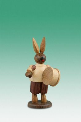 Osterdekoration Osterhase Musikant mit großer Trommel Höhe 7,5cm NEU Osterdeko Os