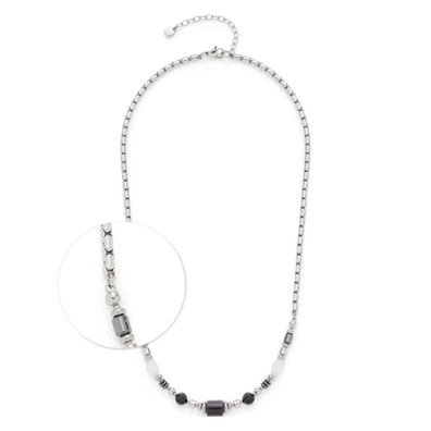 Leonardo Schmuck Damen-Halskette Casoria Schwarz/Grau 024303