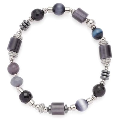 Leonardo Schmuck Damenarmband Casoria Schwarz/Grau 024304