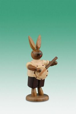 Osterdekoration Osterhase Musikant mit Banjo Höhe 7,5cm NEU Osterdeko Osterhasenf