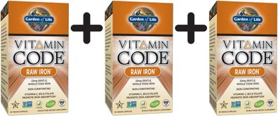 3 x Vitamin Code RAW Iron - 30 vcaps