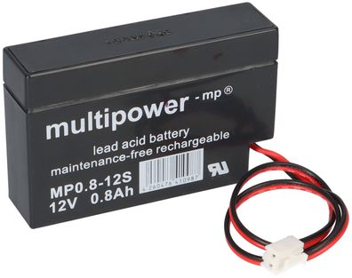 Multipower Blei-Akku MP0,8-12JST Pb 12V 0,8Ah Kabel mit JST-Buchse