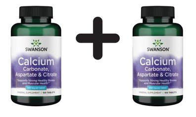 2 x Calcium (Carbonate, Aspartate & Citrate), 500mg - 100 tabs