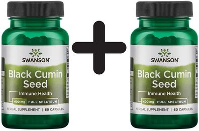 2 x Full Spectrum Black Cumin Seed, 400mg - 60 caps