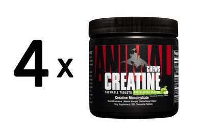 4 x Creatine Chews, Green Apple - 120 chewable tablets