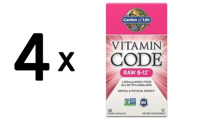 4 x Vitamin Code RAW B-12 - 30 vcaps