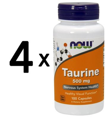 4 x Taurine, 500mg - 100 vcaps