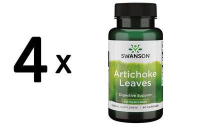 4 x Artichoke Leaves (Cynara Scolymus), 500mg - 60 caps