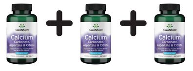 3 x Calcium (Carbonate, Aspartate & Citrate), 500mg - 100 tabs