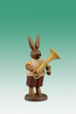 Osterdekoration Osterhase Musikant mit Tuba Höhe 7,5cm NEU Osterdeko Osterhasenfi