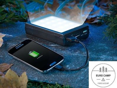 NEU Solar Outdoor Powerbank mit Licht für Survival Bushcrafting Wandern Trekking