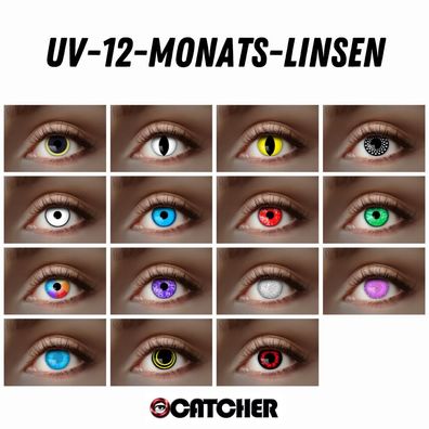 Leuchtende UV Kontaktlinsen diverse Motive und Farben