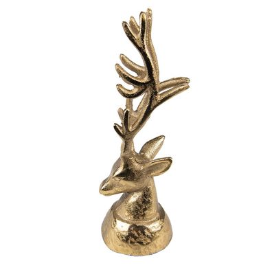 Clayre & Eef Figur Hirsch 21 cm Goldfarbig Aluminium (Gr. 7x8x21 cm)