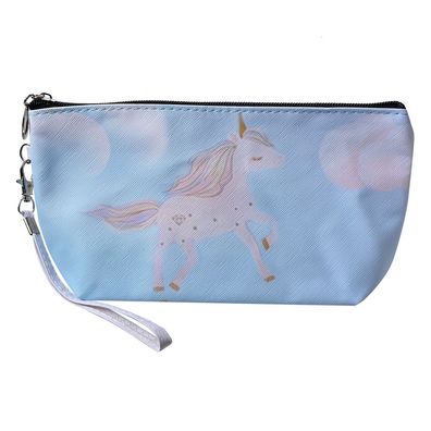 Juleeze Damenkulturtasche 23x13 cm Blau Synthetisch Rechteck Einhorn (Gr. 23x13 cm)