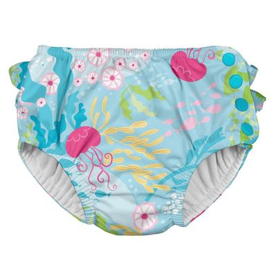 Iplay Ruffle Swim Diaper Badewindel Schwimmwindel Aqua Coral Reef