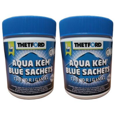 2 x Aqua Kem Blue Sachets 15 Stück Toilette Camping Wohnmobil