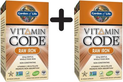 2 x Vitamin Code RAW Iron - 30 vcaps