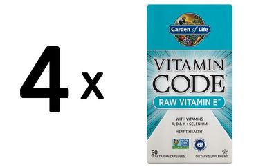 4 x Vitamin Code RAW Vitamin E - 60 vcaps