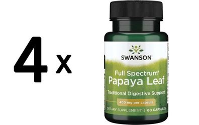 4 x Full Spectrum Papaya Leaf, 400mg - 60 caps