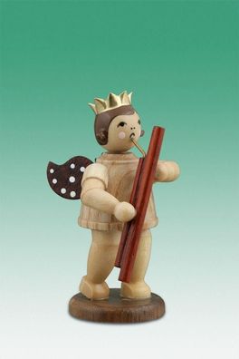 Holzfigur Musikantenengel mit Fagott natur ohne Krone Höhe 6,5cm NEU Holzengel In