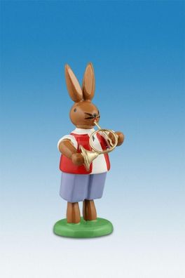 Osterdekoration Osterhase mit Waldhorn Höhe 7,5cm NEU Osterdeko Osterhasenfigur O