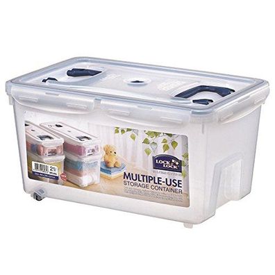 Lock & Lock 4 x Multifunktionsbox 21 Liter mit 2 Griffen Aufbewahrungsbox 456 x