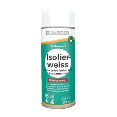 Isolierspray Absperrfarbe Isolierlack PROFI weiß Blitztrocknung Flecken Jaeger