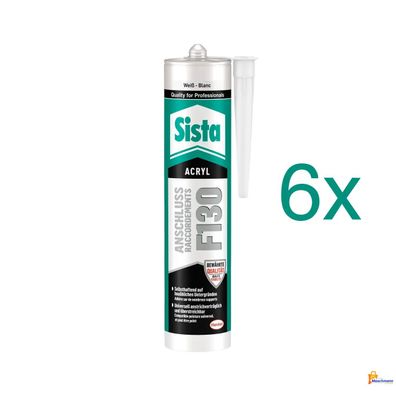 Maler Acryl Fugendichtstoff Sista Acryl F130 Anschluss WEISS 300ml 6x HENKEL