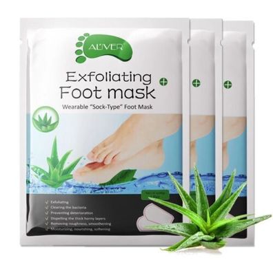 Fußmaske Fusspeeling Socken Hornhaut Pflege Aloe Vera Füße Pflege 3x