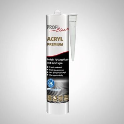 Acryl Maler Fugendichtstoff Anschluss 5x ProfiLine Weiß 300ml Bauacryl Premium