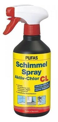 Schimmel Spray Entferner Pufas CL Aktiv Chlor 500 ml (Gr. Normal)