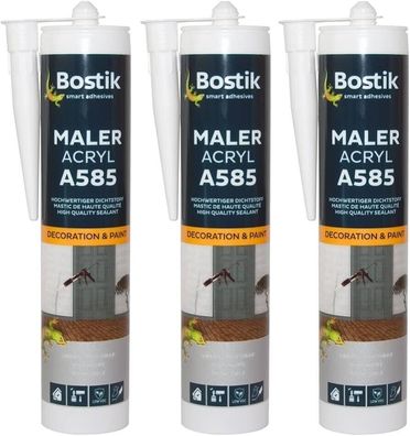 Maler Acryl Bauacryl 3x Bostik 585 versiegeln innen außen überstreichbar 300ml