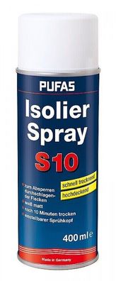 Isolierspray Absperrfarbe Flecken Entfernen Weiß Lack Pufas S10 400ml