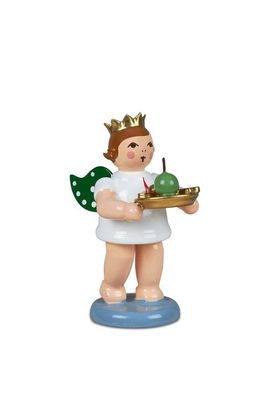 Holzfigur Engel mit Weihnachtsteller ohne Krone Höhe 6cm NEU Holzengel Instrument