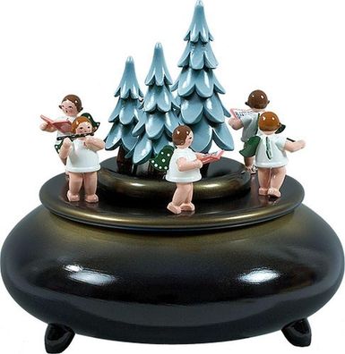 Spieldose Engel mit Instrumenten am Weihnachtsbaum ØxH 22x24cm NEU Spieluhr Spiel