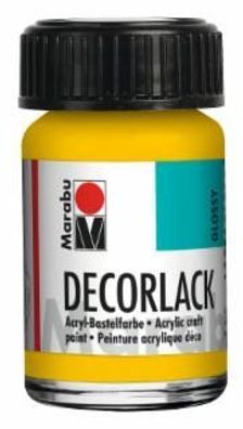 Marabu 1130 39 021 Decorlack Acryl, Mittelgelb 021, 15 ml