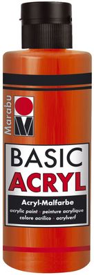 Marabu 1200 04 030 Basic Acryl, Zinnoberrot hell 030, 80 ml